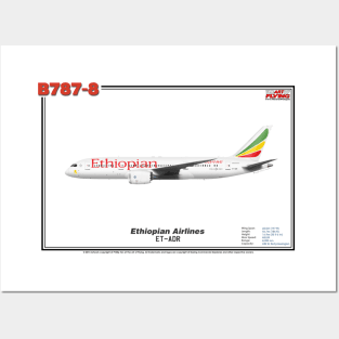 Boeing B787-8 - Ethiopian Airlines (Art Print) Posters and Art